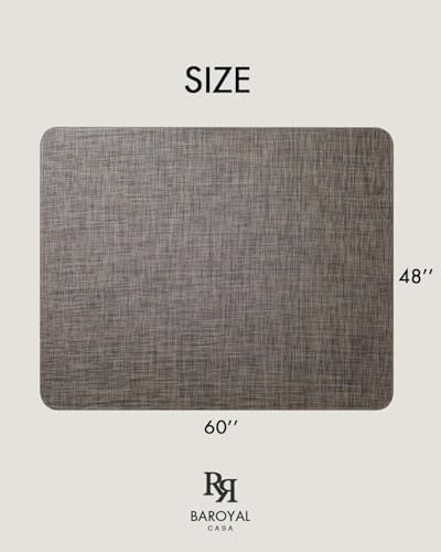 Baroyal Office Chair Mat for Hardwood Floor Under Desk Computer Rolling Chair Mat for Wood/Tile Floor Non-Slip Heavy Duty Desk Rug PVC Plastic Hard Floor Protector 48" x 60" (Dark Walnut) - Image 2