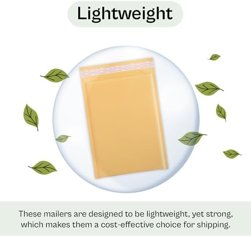 PSBM #6 50 PCS 12.5 x 19 Inch Kraft Bubble Mailers, Yellow Padded Envelopes, Self-Sealing Peel-Off Strip, Ideal for Shipping CD, DVD, Jewelry, Photos, Magazine, Books, Clothes and More - Image 5