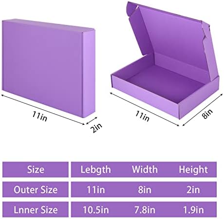 25 Pack Small Shipping Boxes Purple Corrugated Cardboard Box 11x8x2 inches，Corrugated Box for Packaging Small Business,Mailing Packing Literature Mailer,Shipping Gift Boxes - Image 2