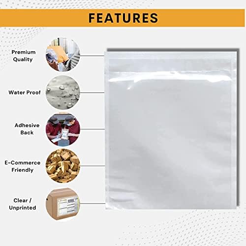 100 Pack 6"x9" Shipping Label Sleeves – Clear Self-Adhesive Packing Slip Pouches, Waterproof Packing List Envelopes – Ideal for Shipping Documents, Mailing Labels, Invoices & Packing Slips - Image 5