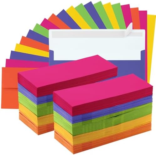 Jutom #10 Letter Size Kraft Envelopes, 5 Colors, 500 Pcs by Jutom