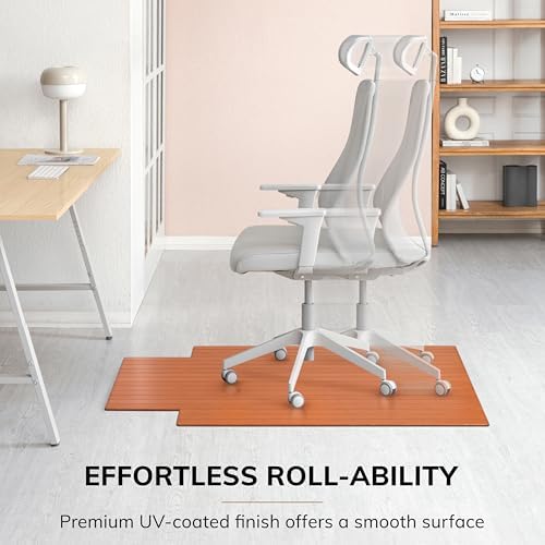 Anji Mountain 48" x 36" Bamboo Office Chair Mat for Carpet & Hardwood Floor - Image 5