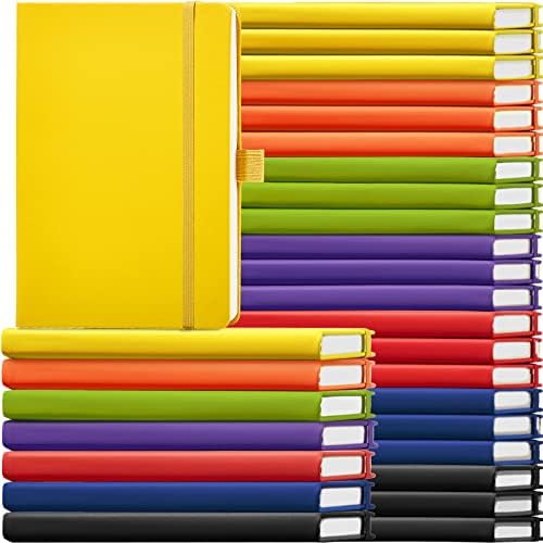 28 Pack Lined Notebook Journal Bulk A5 Hardcover Notebook PU Leather College Ruled Notepad 5.5 x 8.2 Inch Ruled Lined Journal Set With Pen Holder for School Business Work Travel Writing(Mixed Color) by Unknown