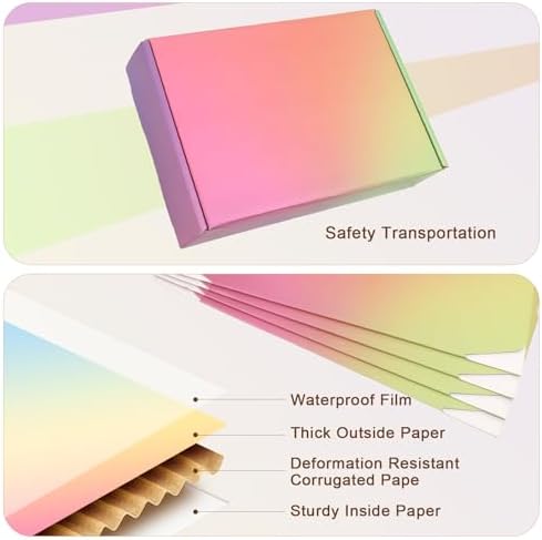 8x8x3 Shipping Boxes for Packaging, 30 Pack Rainbow Corrugated Cardboard Mailer Boxes for Small Business, Shipping, Mailing - Image 3