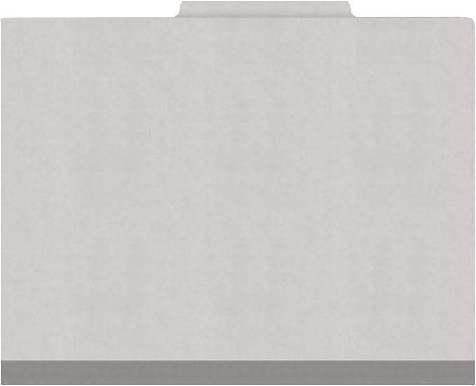 Heavy Duty End Tab Color Folders, 2/5 Cut ROC Top Tab, Letter Size, 2 Divider, Grey (Box of 10) - Image 3