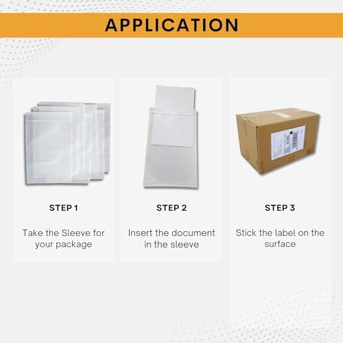 100 Pack 7"x10" Shipping Label Sleeves – Clear Self-Adhesive Packing Slip Pouches, Waterproof Packing List Envelopes – Ideal for Shipping Documents, Mailing Labels, Invoices & Packing Slips - Image 2