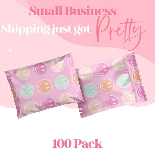 Pretty Package Store Poly Mailers 14.5x19, Smiley Face, 100 Pack - Image 2
