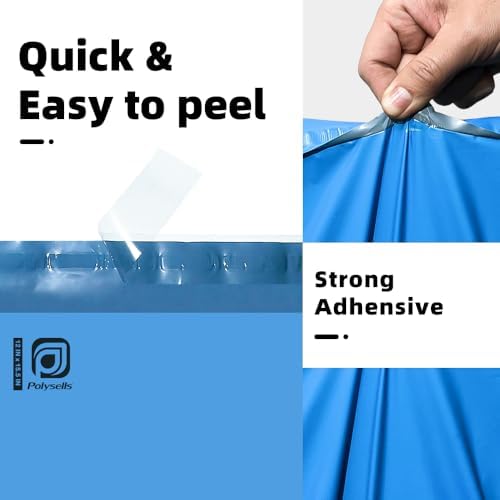 POLYSELLS 100 pcs 12x15.5 Inches Blue Poly Mailers Shipping Envelopes, Strong Adhesive Sealing, Waterproof, and Tear-resistant Postal Mailing Bags for Clothing, Books, and Accessories - Image 3
