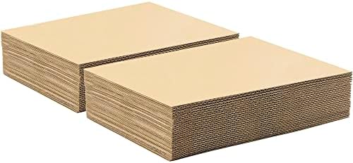 Golden State Art 50 Pack 9x12 Corrugated Cardboard Sheets 1/8" Flat Inserts by GoldenStateArt