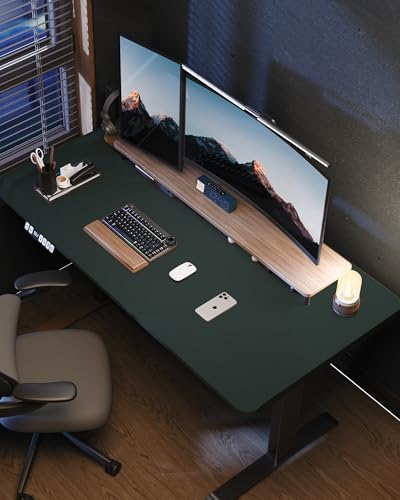 AFIING Large Desk Mat 55" x 24" - PU Leather Desk Pad Protector, Waterproof Non-Slip Extended Mouse Pad for Office Desk, Keyboard, Laptop and Home Workspace (Dark Green) - Image 6