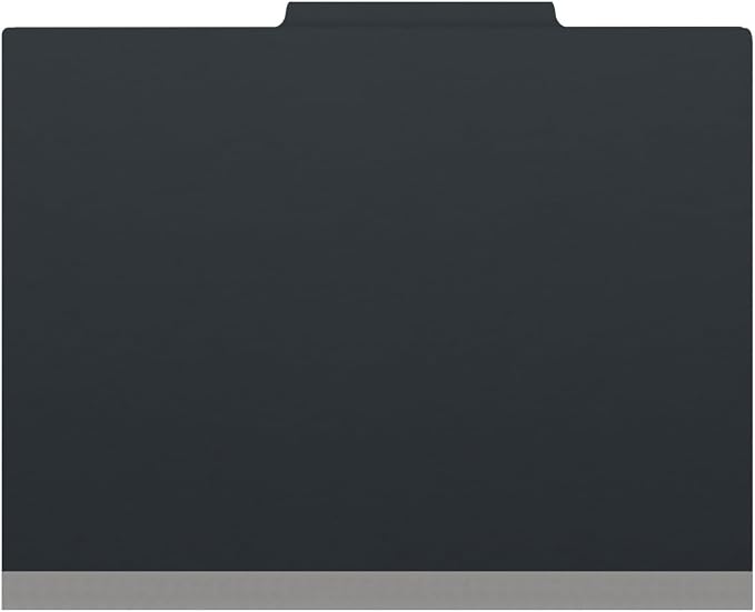 25 Pt. Pressboard Classification Folders, 2/5 Cut ROC Top Tab, Letter Size, 3 Dividers, Black (Box of 10) - Image 3
