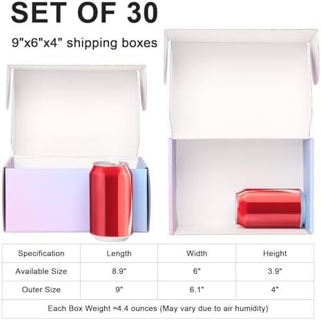 9x6x4 in Shipping Boxes, 30 Pack Corrugated Packaging Mailer Boxes, Gradients Shipping Packaging Boxes for Small Business, Recyclable Cardboard Literature Gift Boxes - Image 2