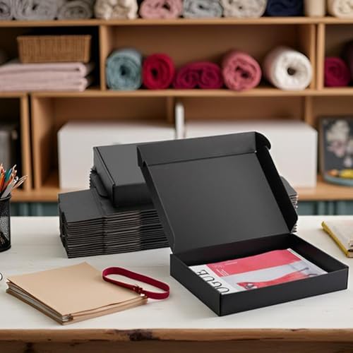 12x9x2 inch Black Shipping Boxes for Small Business- Set of 25 - Image 5