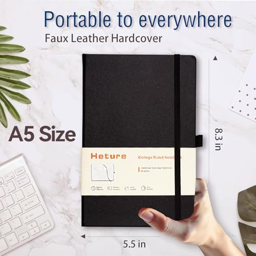 Heture Hardcover Black Notebooks, A5 Lined Notebook for Work 12 pack - Image 2