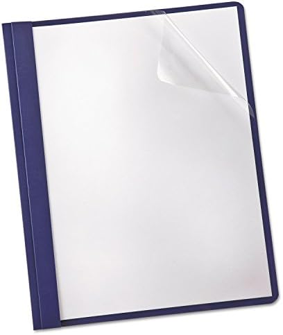 Oxford Clear Front Report Cover, 3 Prong, 1/2 inch Capacity, Navy, Letter Size, 25 per Box (53343EE) by Oxford