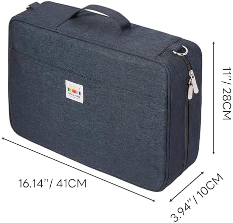 JAKAGO 480 Slots Colored Pencil Case Extra Large Capacity Pen Holder for Artist Painter Zipper Organizer Bag for Marker Highlighter Storage Case for Office Sketch Travel Supplies (Blue) - Image 2