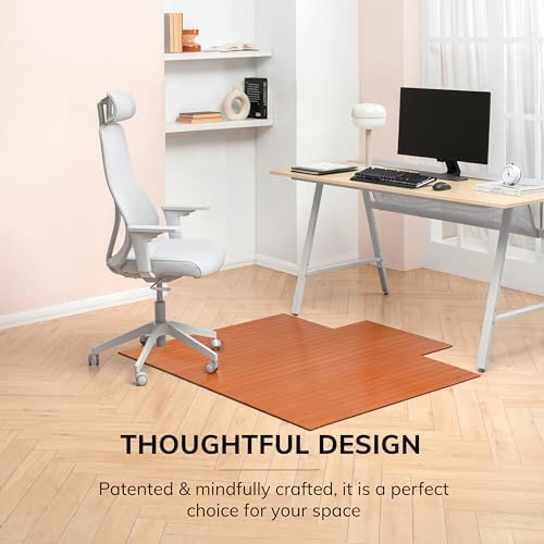 Anji Mountain 57" x 55" Bamboo Office Chair Mat for Carpet & Hardwood Floor - Image 4