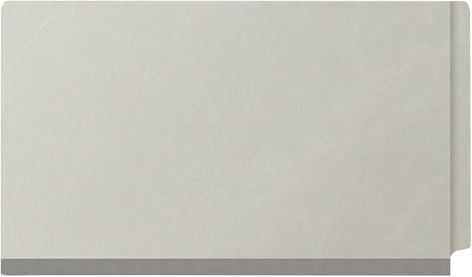 Ecom Folders End Tab Pressboard Classification Folders | Legal Size 25 Pt Type III Stock with 3 Dividers & 3" Tyvek Expansion | 2 Fasteners Pos 1 & 3 for Medical & Office Docs | Light Gray, Box of 10 - Image 3