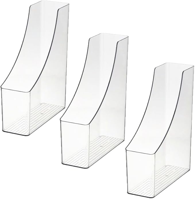 YBM HOME Vertical File Bins Organizer Closed Front Design for Safe Storage for Files, Documents, and Magazines, Ideal for Home Office, Work Desktops, or School, Medium, 1264-3 by YBMHome