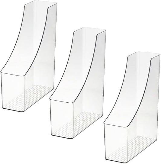 YBM HOME Vertical File Bins Organizer Closed Front Design for Safe Storage for Files, Documents, and Magazines, Ideal for Home Office, Work Desktops, or School, Medium, 1264-3 by YBMHome