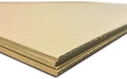 Flipside Products 32" x 40" Kraft Two Sided (E-Flute) Corrugated Project Sheets, Cardboard Sheets, Flat Packing Inserts, Crafts, Pads Packing, Brown, Pack of 10 by FlipsideProducts
