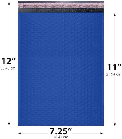 Royal Blue Bubble Mailers 7.25x12 Poly Padded Envelopes #1 100 Pack - Image 2