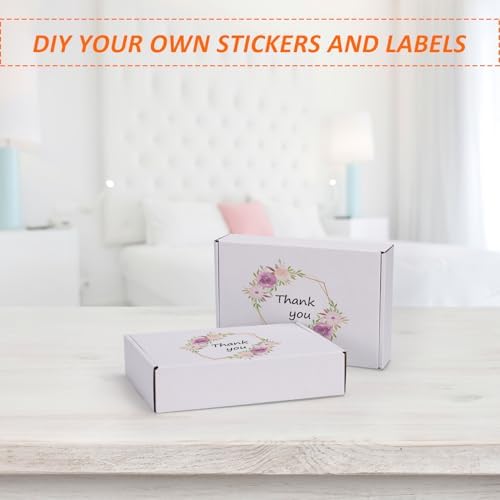 HORLIMER 6x4x1 Shipping Boxes Set of 30, White Corrugated Cardboard Mailer Box for Packing Small Business - Image 4