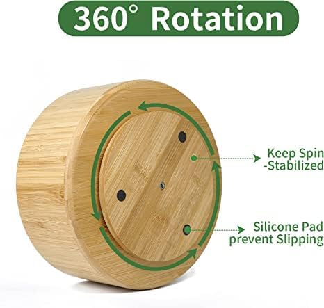 VaeFae Bamboo Pen Holder Organizer, 360° Rotating Art Supply Organizer, Desktop Storage for Marker Pens, Colored Pencil, Art Brushes, etc. - Image 4