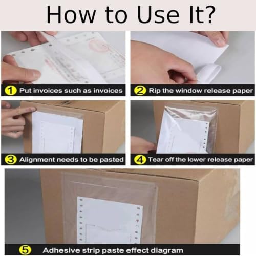 7.5" x 5.5" Shipping Label Sleeves, Label Pouches Self-Adhesive Top Loading Packing List, Clear Shipping Label Envelopes Pouches (500 Packs) - Image 7