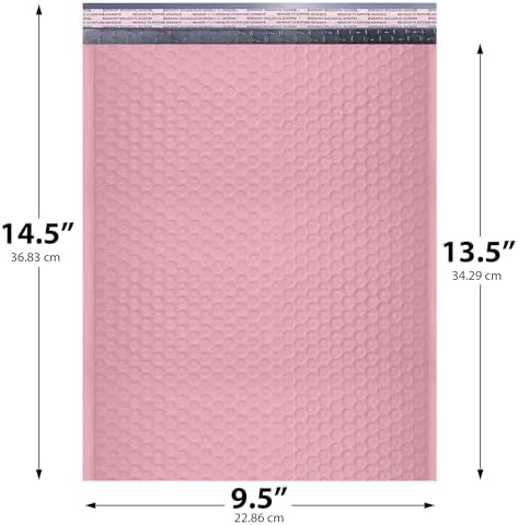 Light Pink Bubble Mailers 9.5x14.5 Poly Padded Envelopes #4 200 Pack - Image 2