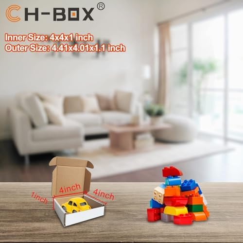 4x4x1'' Small Shipping Boxes (Inner Size) 25 Pack, Corrugated Cardboard Mailers for Small Business, White (CM441-25) - Image 5
