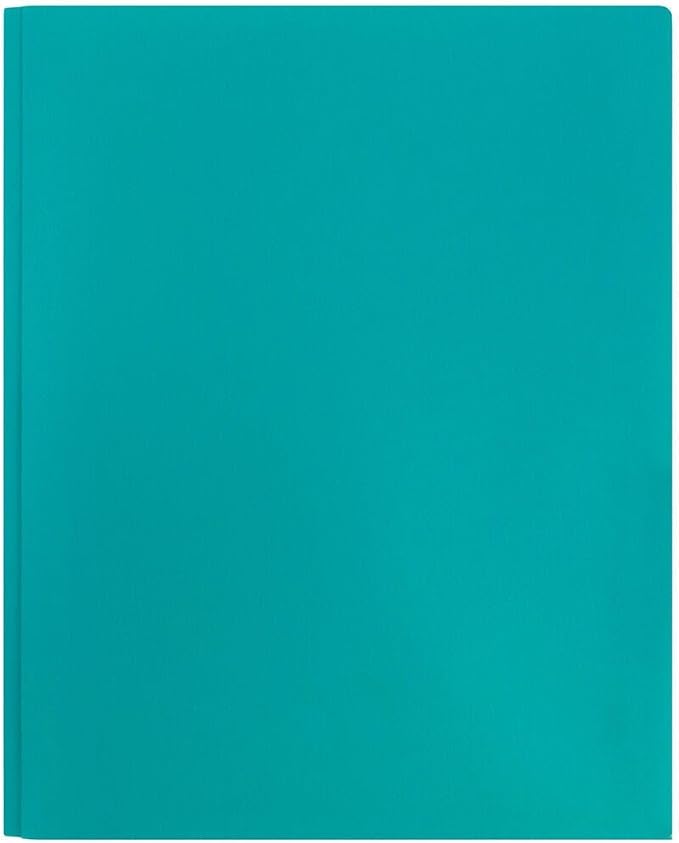 JAM PAPER Plastic 2 Pocket POP Folders - Durable School Folders with Metal Prongs Fastener Clasps - Teal Blue - 24/Pack - Image 4