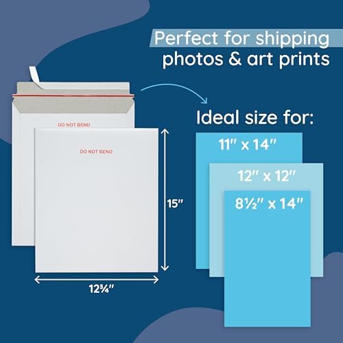 Blue Summit Supplies 25 12.75" x 15" Rigid Mailers, Self Seal, Do Not Bend - Image 2