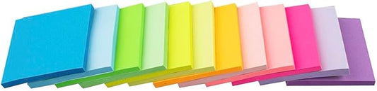 (12 Pads) Sticky Notes 3x3 Inches,Bright Colors Self-Stick Pads, Easy to Post for Home, Office, Notebook