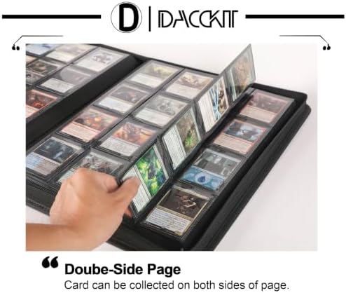 D DACCKIT Card Binder 16 Pocket - Fits 1600 Cards，4X4 Ringless Card Album with Sleeves for Trading Cards & Sports Cards（Model C，Rose Red） - Image 4