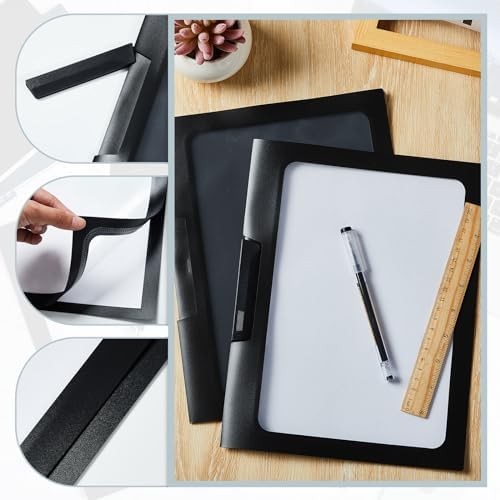 Yeaqee 25 Pcs Clear Report Covers with Clip Sliding Bar Locking Report Folder Cover Plastic Presentation Folders Binder Portfolio for Letter Size Document Paper Resume, Black 9 x 11.4 Inch - Image 5