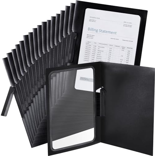 Yeaqee 1 Pcs Clear Report Covers with Clip Sliding Bar Locking Report Folder Cover Plastic Presentation Folders Binder Portfolio for Letter Size Document Paper Resume, Black 9 x 11.4 Inch by Yeaqee