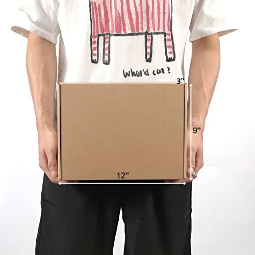 Kraft Brown Shipping Boxes 12x9x3 Inches, 20 Pack - Image 4