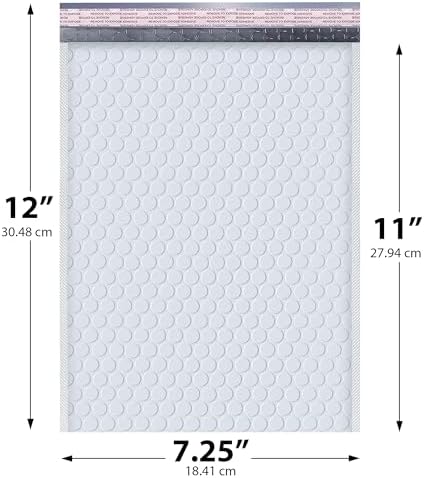 Arctic White Bubble Mailers 7.25x12 Poly Padded Envelopes #1 200 Pack - Image 2