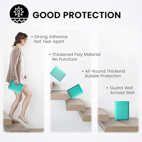 Fuxury Bubble Mailers 6x10" Teal Padded Envelopes 9600 Pack Bulk Pallet - Image 5