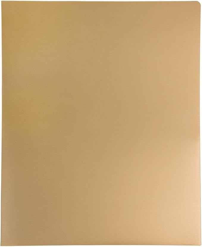 JAM PAPER Heavy Duty Plastic 2 Pocket Extra Tough School Folders - Gold - 6/Pack - Image 6
