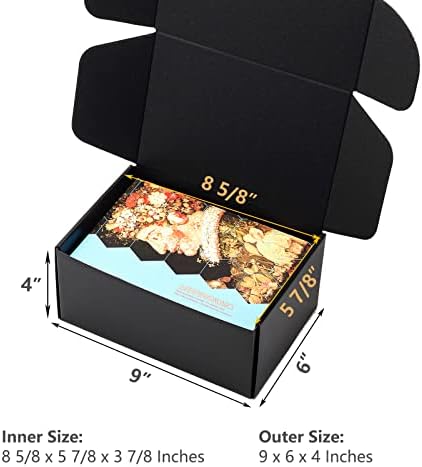Timirog 9x6x4 Inches Black Shipping Boxes 25 Pack Corrugated Cardboard - Image 2