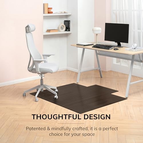Anji Mountain 57" x 55" Bamboo Office Chair Mat for Carpet & Hardwood Floor - Image 3