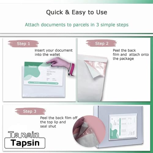 6''x9'' Clear Packing List Envelopes, Top Loading Shipping Label Envelopes Pouches, Adhesive Shipping Label Sleeves/Mailing Pouches for Shipping (50pcs) - Image 7
