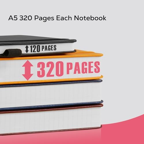 FOCUS DAY Lined Journal Notebook for Women/Men Writing Work, 320 Pages Hardcover Pink Leather Daily Diary Journals Note book College Ruled for Note Taking, A5 (5.7'' X 8.4'') - Image 3