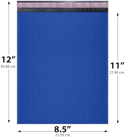 Royal Blue Bubble Mailers 8.5x12 Poly Padded Envelopes #2, 200 Pack - Image 2