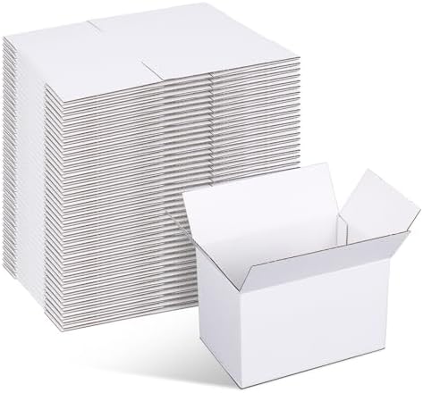 PHAREGE 40 Pack 6x4x4 in Small Shipping Boxes, All White Packaging Box by PHAREGE