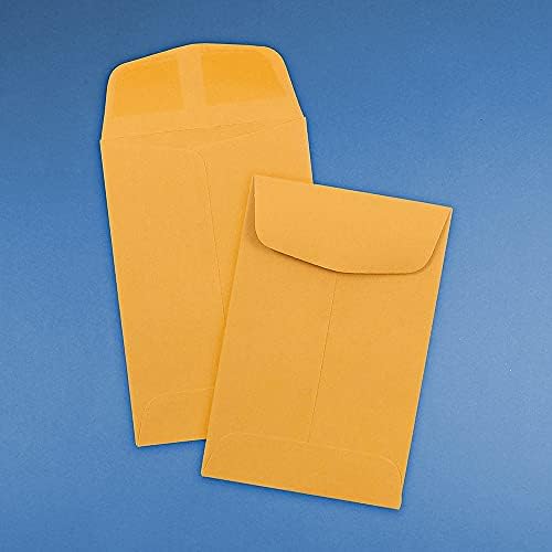 JAM PAPER #4 Coin Business Commercial Envelopes - 3 x 4 1/2 - Brown Kraft Manila - 100/Pack - Image 6