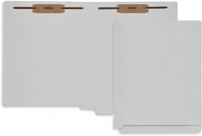 Blue Summit Supplies 50 End Tab Fastener File Folders, Letter Size, Gray | Reinforced end tab, letter size, 11pt, 2 prong bonded fasteners, for medical files, reports, and office records - Image 2