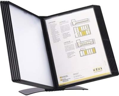 Tarifold Desktop Reference System, 10 Pockets with Easy-Load Design, Black | 10 Double-Sided Pockets, Holds 20 Letter-Size Sheets, Metal Base, Index Tabs, Easy to Assemble - Image 4